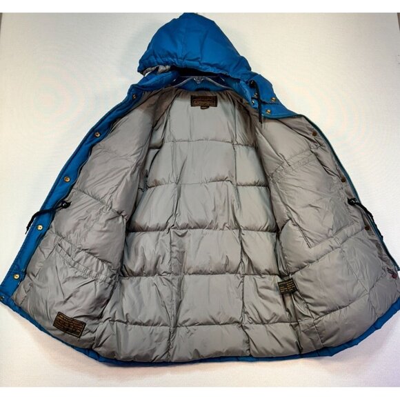 Eddie Bauer Women's Goose Down Puffer Jacket Size M Blue Hooded - Picture 11 of 13